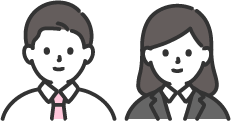 受け入れ企業の男女のイラストイメージ