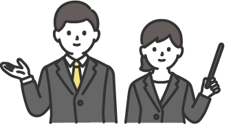 サポート担当の男女のイラストイメージ